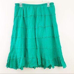 Bobbie Brooks Green Ruffle Skirt Size S